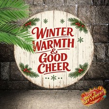 Green Snowflake Holiday 8x8 Rustic Christmas Metal Tin Sign Wall Art