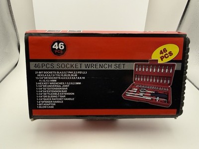 This 46-piece socket wrench set includes a wide range of sockets and accessories