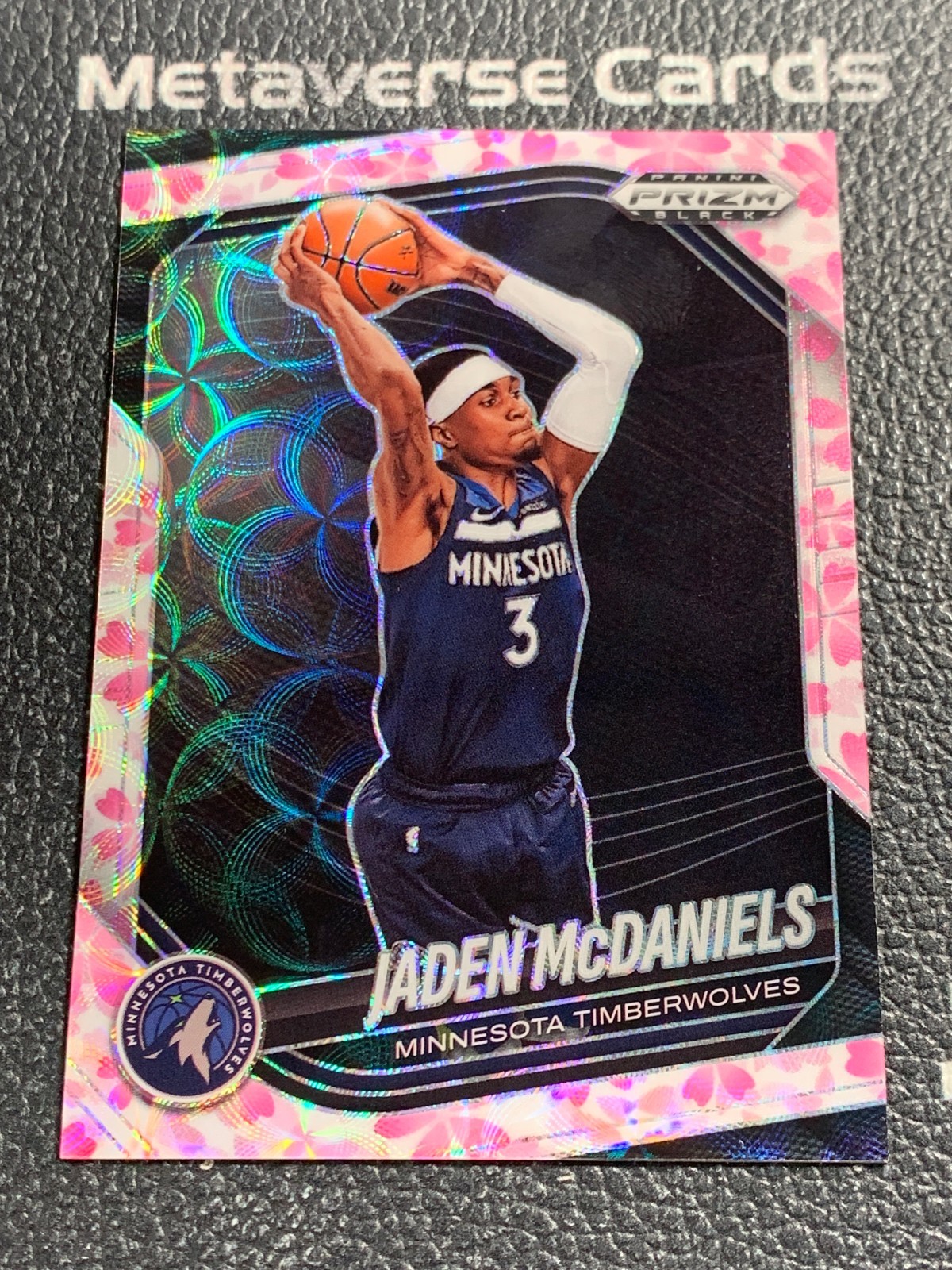 Jaden McDaniels 2024 Prizm Black #223 Cherry Blossom /20 Price