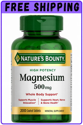 Nature's Bounty Magnesium Supplements 500 Mg 200 Count (Pack of 1)