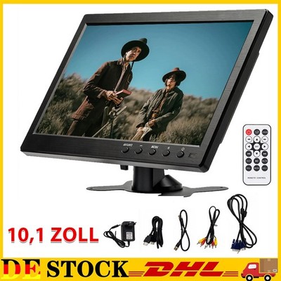 10.1'' Auto Monitor HD Mini TV Computer LCD CCTV mit HDMI BNC AV VGA 12V