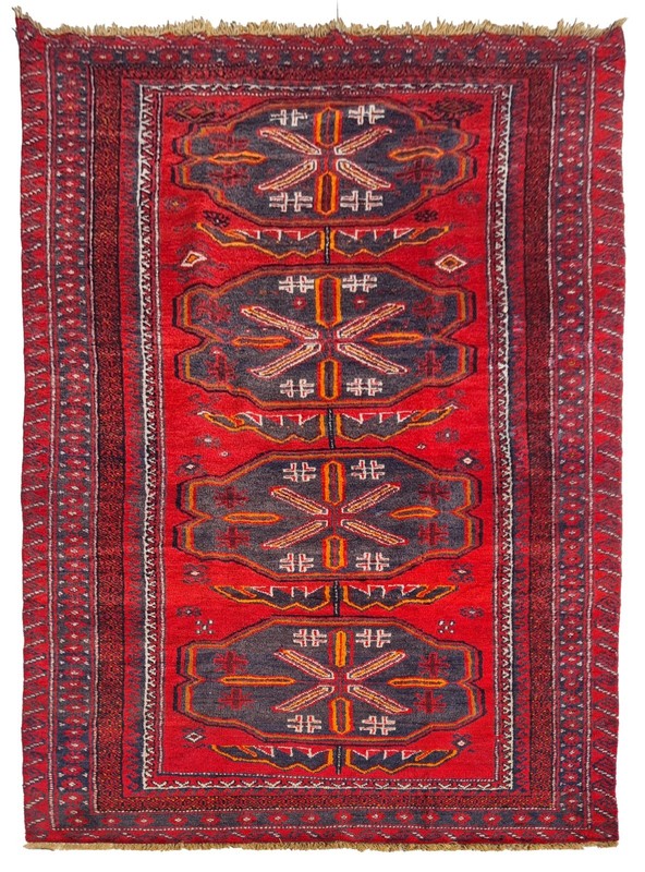 Amazing Hand Knotted Vintage Afghan Maldar Balouch Wool Area Rug 10 x 5 Ft