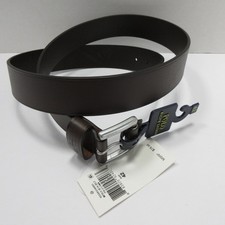 Polo Ralph Lauren Belt Men 42 Brown Leather Silver Buckle Minimalist Classic