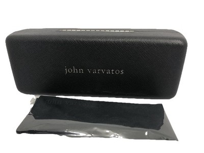 NEW John Varvatos Hard Eyeglass Clamshell Case With Microfiber Cleaning Cloth
