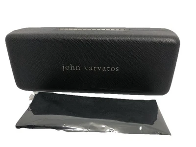 NEW John Varvatos Hard Eyeglass Clamshell Case With Microfiber Cleaning Cloth
