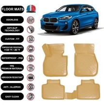 Floor Mats Liner Fits Bmw X2 F39 2018-2023 Waterproof 4d Beige 4pcs Floor Mats Liner Fits Bmw X2 F39 2018-2023 Waterproof 4d Beige 4pcs