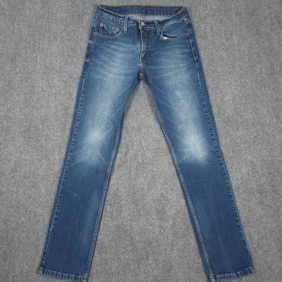 Levis 511 Jeans Mens 30x30 Blue Whisker Honeycomb Faded Slim Fit Denim READ