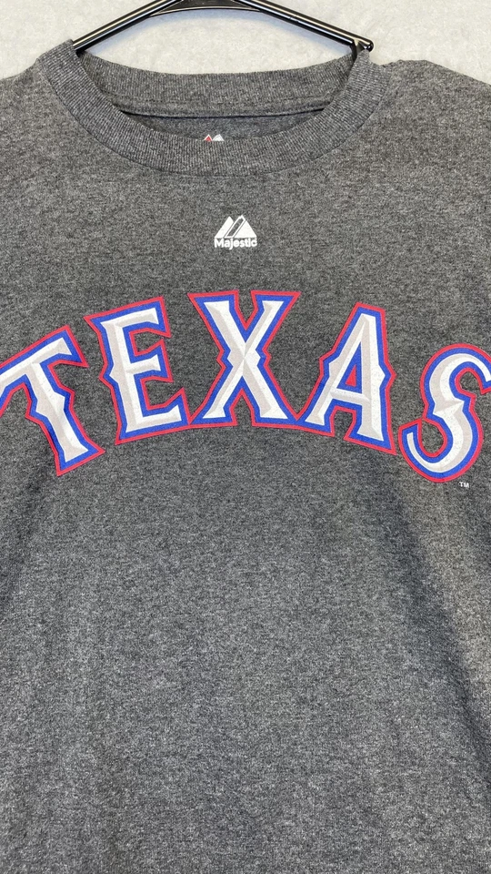 Camisa Texas Rangers Para Hombres Grande Gris MLB Béisbol Yu Darvish #11 Majestuosa Foto 2 de 4