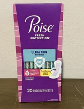 Poise Ultra Thin Incontinence Pads for Women 5 Drop Maximum Absorbency 20 Pads