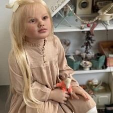 40in Painted Reborn Doll Kit Toddler Girl Rooted Hair with Torso Cloth Body Gift