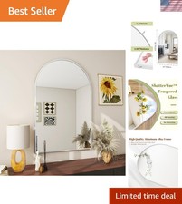 Elegant 20x30" Arched Silver Wall Mirror - Durable Shatter-proof Design