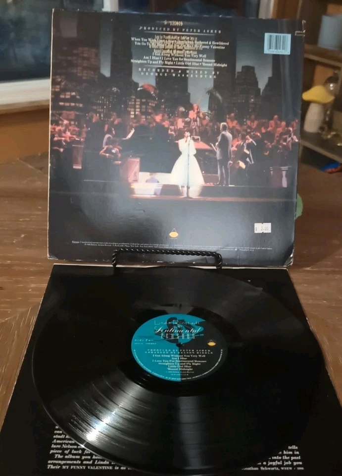 Linda Ronstadt w Nelson Riddle’s Orchestra For Sentimental Reasons 1986 Vinyl LP - Image 3 of 4