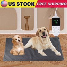 Pet Heating Pad Dog Cat Electric Heated Mat Waterproof Adjustable Temperature US