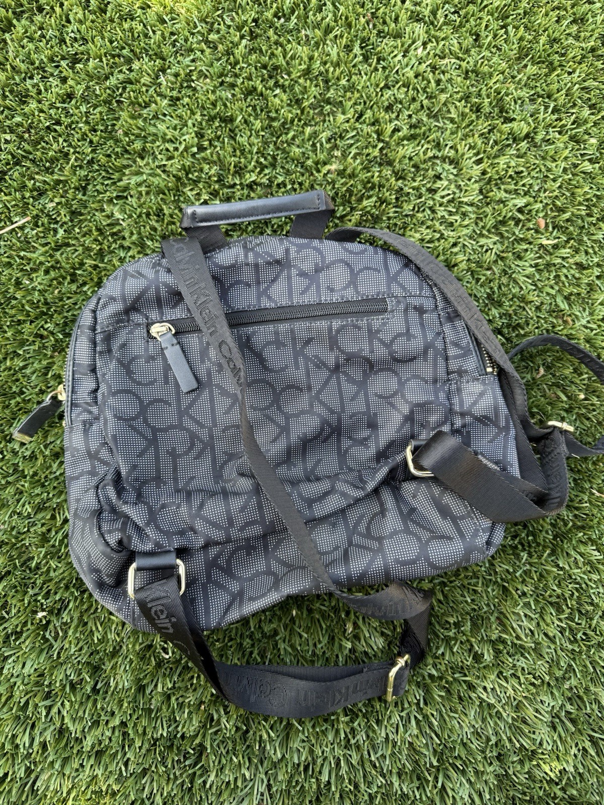 Calvin Klein Monogram CK Mini Backpack Purse Shou… - image 5