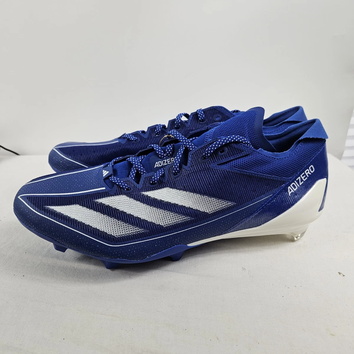 Size 14 Adidas Adizero 5-Star 7.0 Football Cleats NFL White/Blue Giants B96413 Adidas Adizero Electric Football Cleats Snake Attack Blue  main image 3