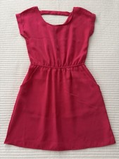 Early 2010s Pink Rose Bright Pink Dress with Pockets Size XS