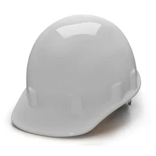 Pyramex HPS14110 SL Series Cap Style 4-Point Ratchet Sleek Shell Hard Hat, White
