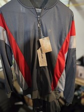 Vintage Pierre Cardin Track Suit   Full Zip   Color Block Gray Red   Deadstock