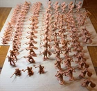 Vintage Marx Fort Apache Play Set Brown Plastic Indians Lot Of 104 Please Read