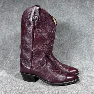Dan Post Western Cowboy Boots Burgundy Leather Pointed Toe Mens 9.5 EW 16773