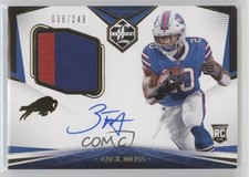 2020 Panini Limited Rookie Patch Auto 36/249 Zack Moss #135 Patch Auto 13o7