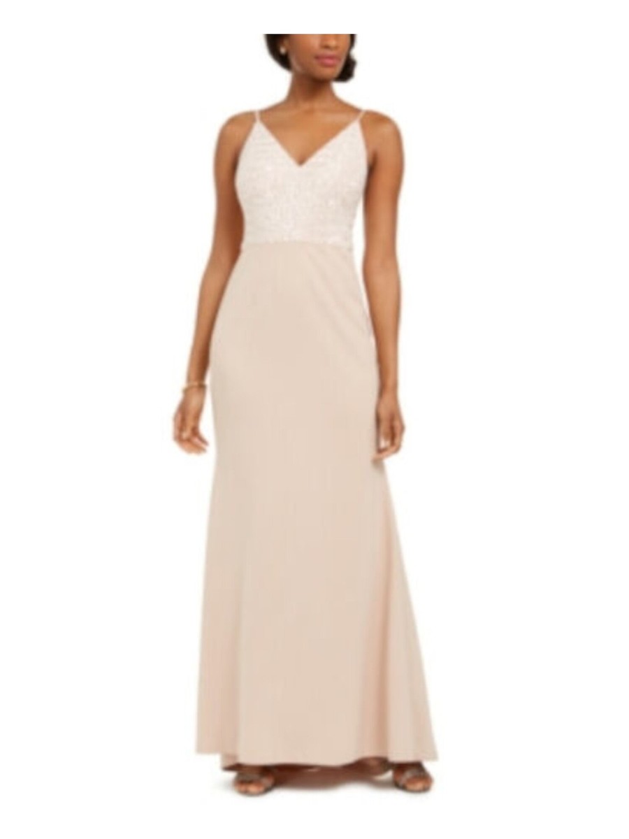 VINCE CAMUTO Womens Pink Lined Spaghetti Strap Full-Length Formal Gown  Dress 8