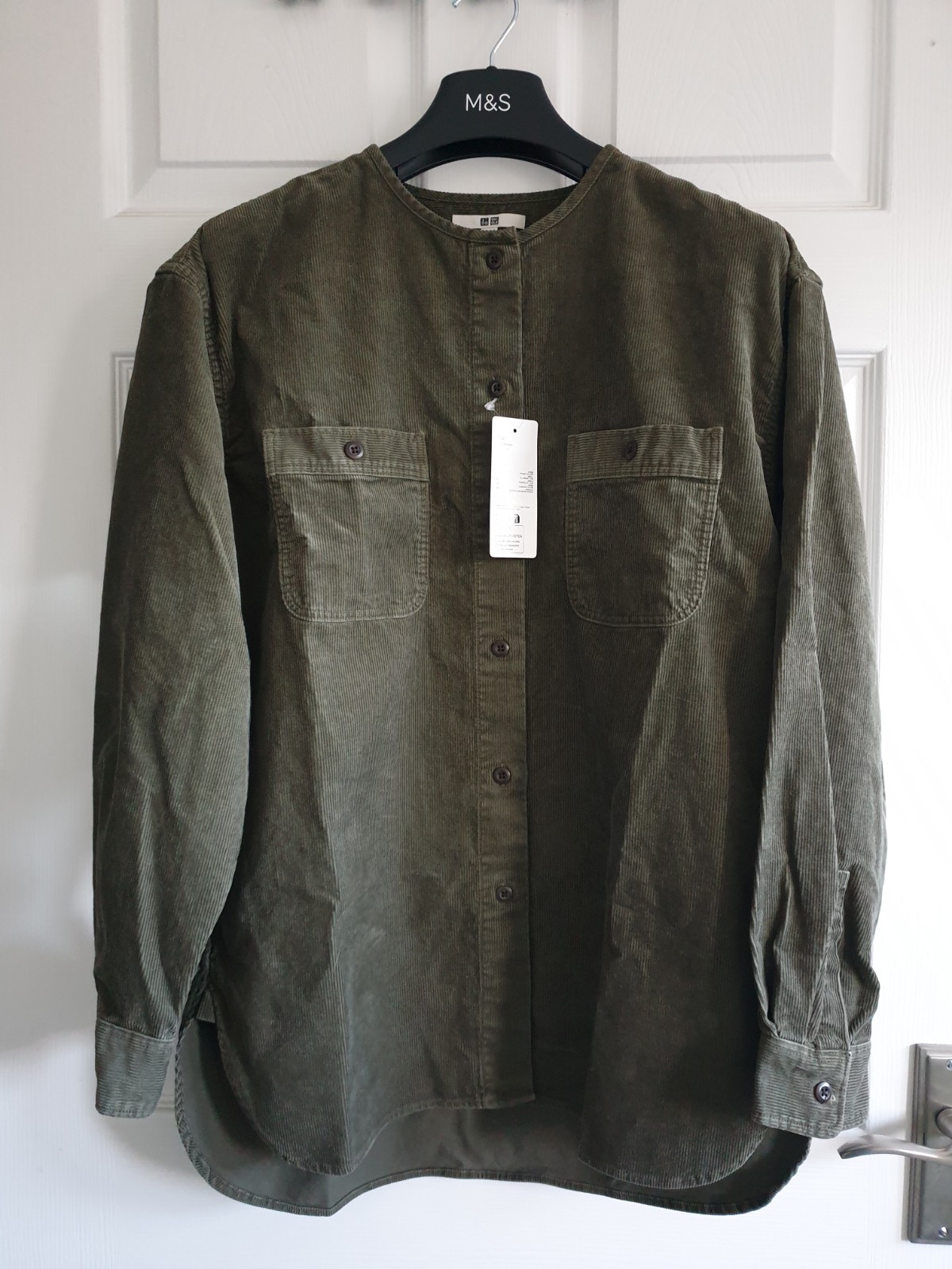 BNWT Uniqlo Oversized Women's corduroy collarless ...