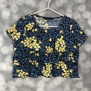 zara yellow floral top