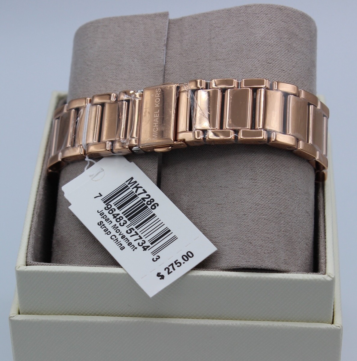 NEW AUTHENTIC MICHAEL KORS PARKER ROSE GOLD CRYSTALS GLYTZ WOMEN'S MK7286 WATCH