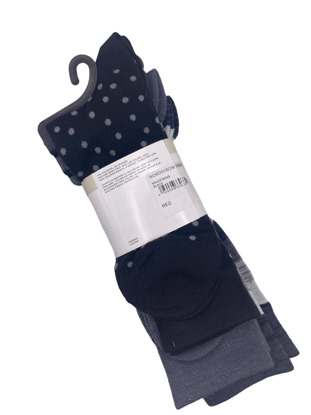 3Pack Nordstrom Rack Men's Ultrasoft Socks Size 6.5 12, Black/Grey