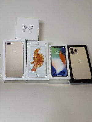 Lot of 5 Original Apple Boxes   iPhone 7 Plus, 6s Plus, X, 13 Pro Max & AirPods