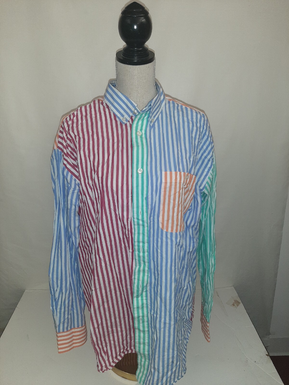 Orvis Striped Patchwork Colorblock Fun Preppy Par… - image 1