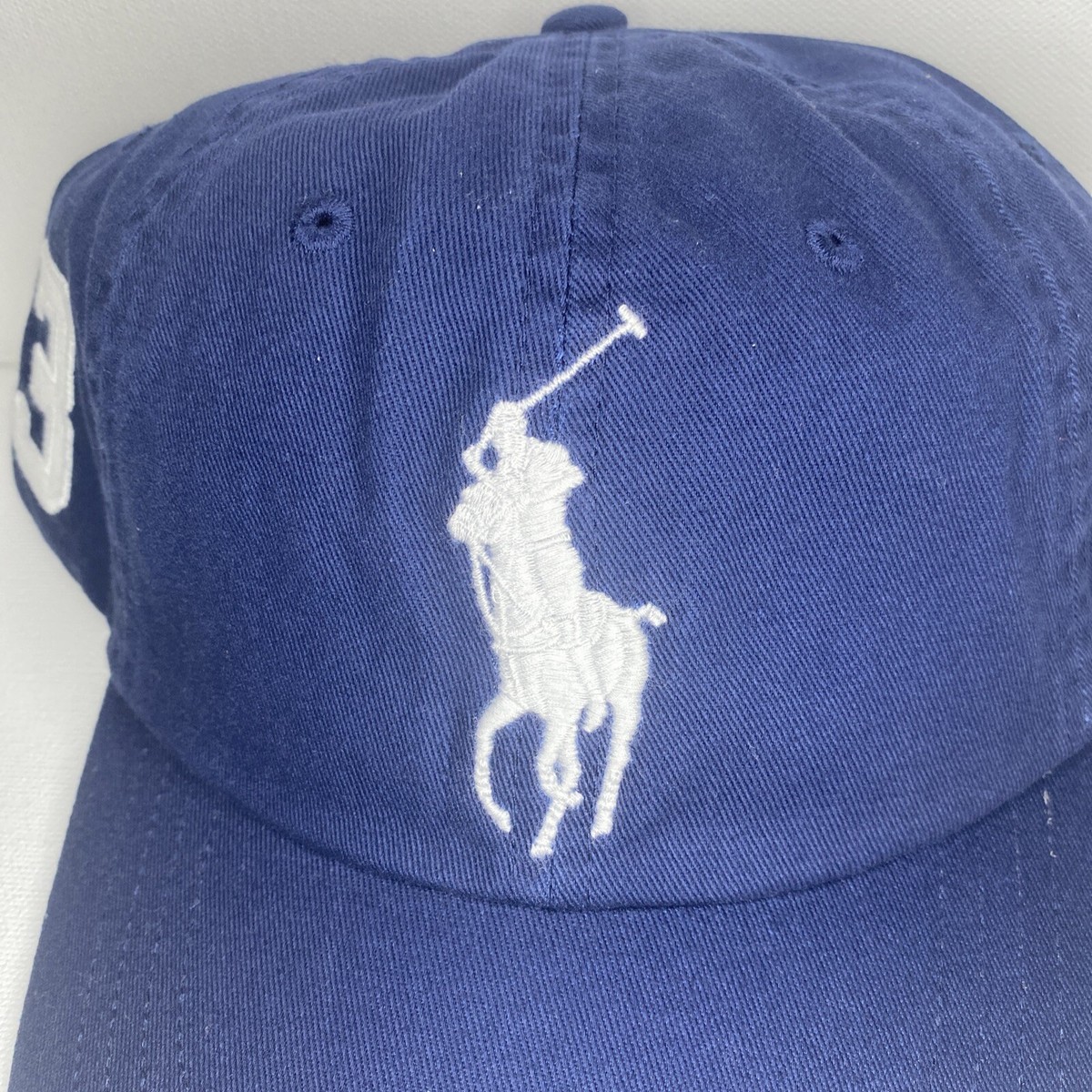 Polo Ralph Lauren Big White Pony #3 Navy Chino Leather Strap