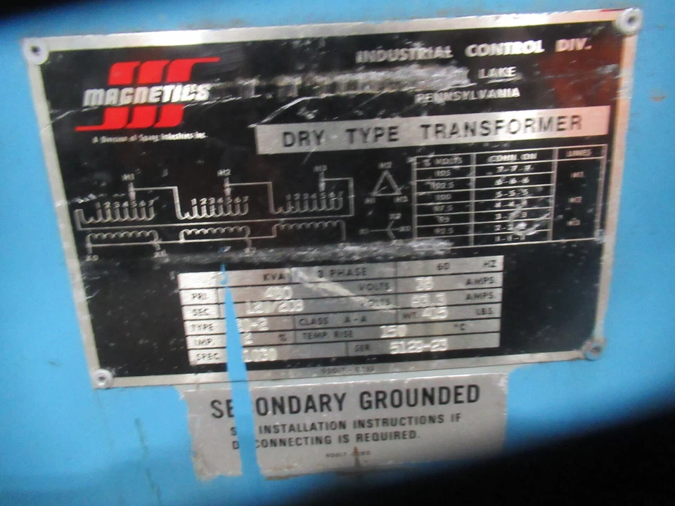 Transformador Magnetics 5129-33 30KVA 480X120/208 Voltios 3PH Pintado T6C GARANTÍA Foto 2 de 2