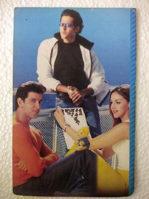 Bollywood Indien Schauspieler Hrithik Roshan Esha Deol seltene Original Postk...