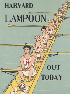 Harvard Lampoon Ruderboot Werbung gerahmter Wandkunstdruck 9 x 7 Zoll