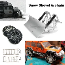 Metal Snow Chains Snow Shovel Plow Blade for TRX4 Axial SCX10ll 1/10 RC Crawler