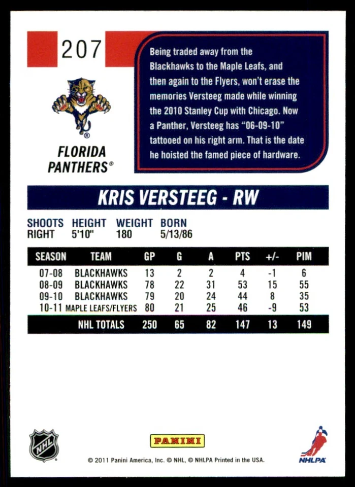 2011-12 Score Kris Versteeg #207 - Image 2 of 2