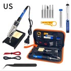15pcs Electric Soldering Iron Welding Gun Tool Kit Solder Wire Desoldering Pump