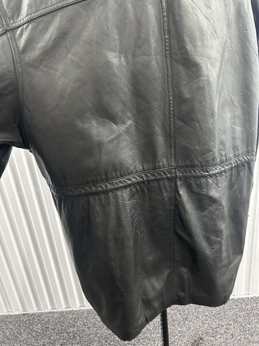 Wilson’s Leather Men’s Vintage 1980s Black Genuine Leather Coat Jacket XL - Picture 4 of 9