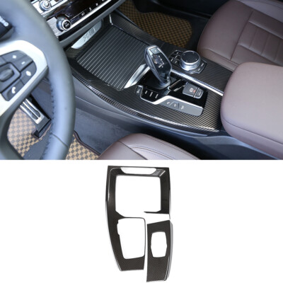 Carbon fiber Center Console Gear Shift Box Panel Cover Trim für BMW X3 X4 18-20
