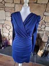 Shein Royal Blue Runched Bodycon Dress Size M BNWT