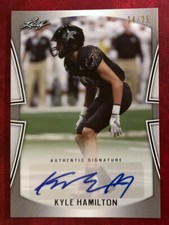 KYLE HAMILTON Notre Dame 2019 Leaf Certified AUTOGRAPH RC #'d 24/25