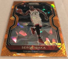 2020-21 Prizm Basketball Serge Ibaka Toronto Raptors Orange Cracked Ice Prizm