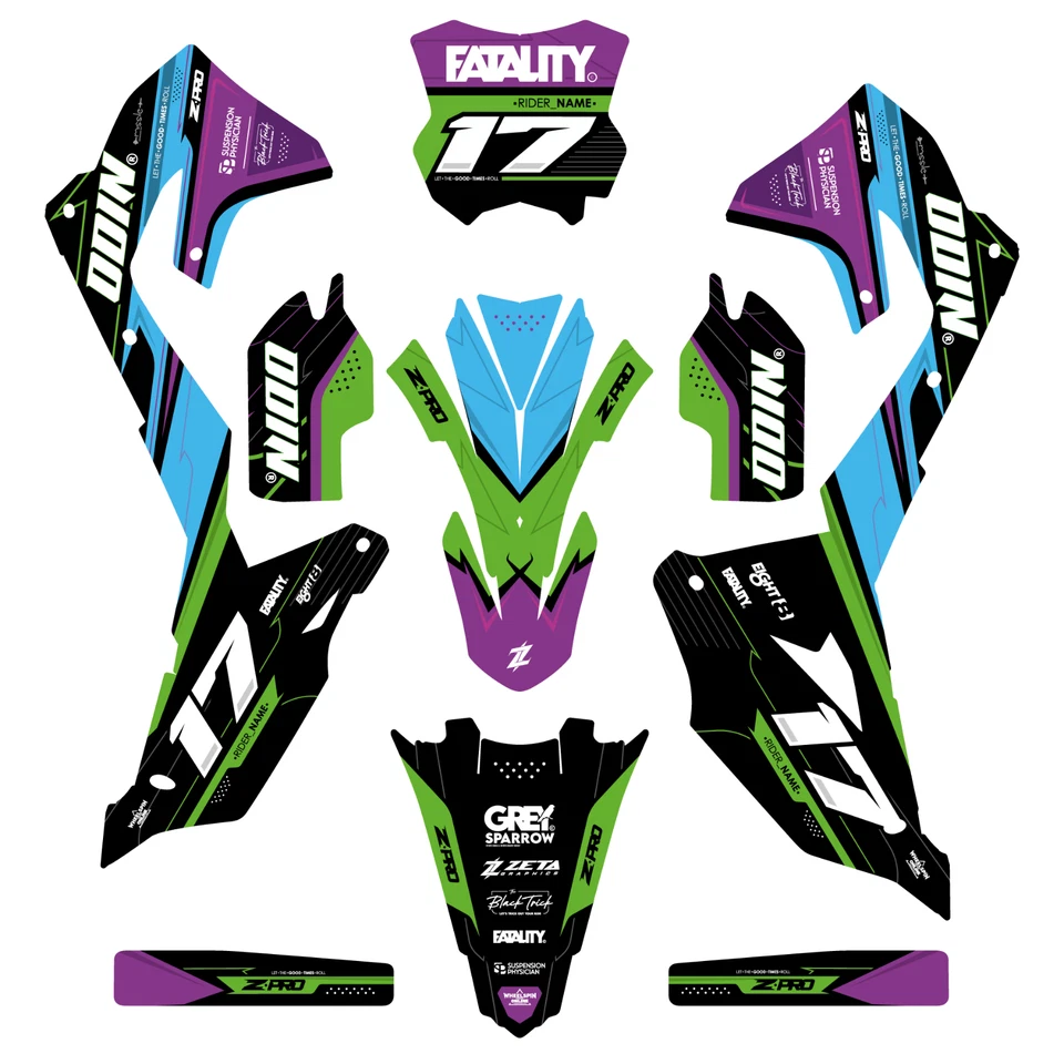 Kit Gráficos Para KAWASAKI KX 250 F 2021-2022 450 F 2019-2022 Foto 2 de 3