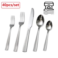 20/40pc Silverware Set Premium Stainless Steel Flatware Cutlery Kitchen Utensil