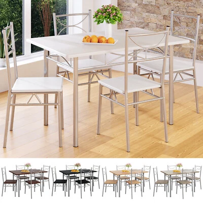 Ensemble 5 pièces Paul 1 table 4 chaises MDF cuisine salle à manger au choix  - Photo 1/4
