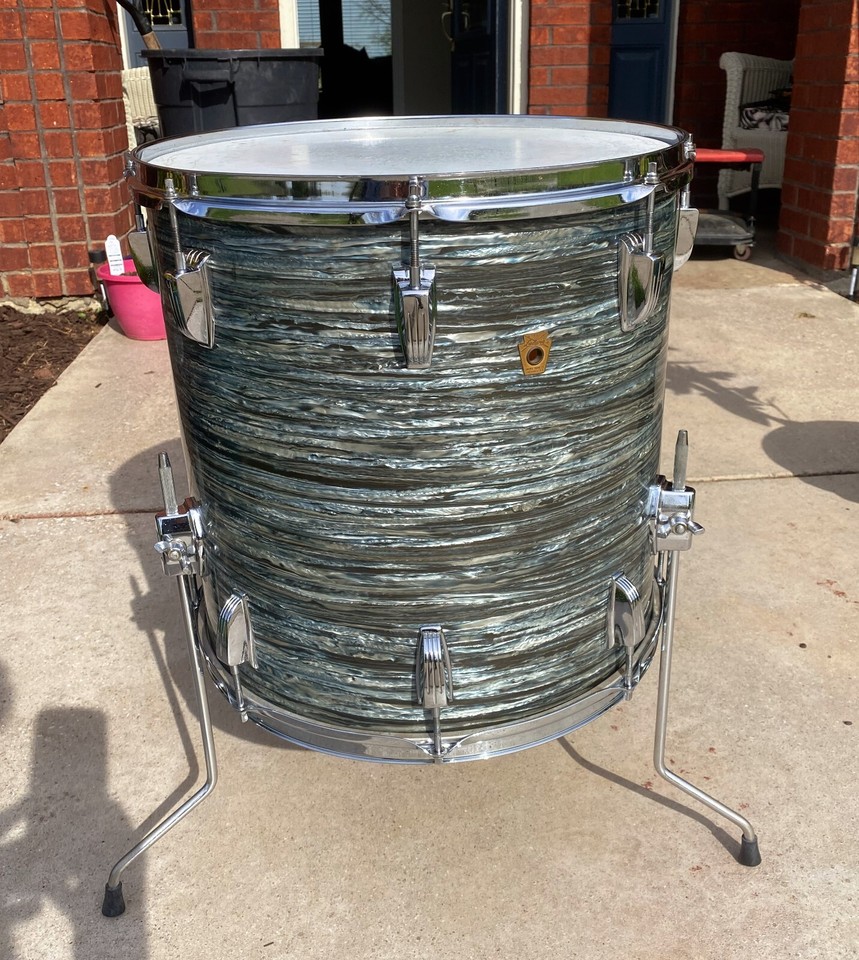 60s Ludwig Classic 16x16 Blue Oyster Floor Tom eBay
