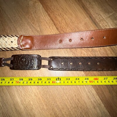 Lot 2 Western Women\'s Brown Leather Belts Horse Cowgirl Rodeo Velez‎ Belt Lot 2 Western Women main image 4