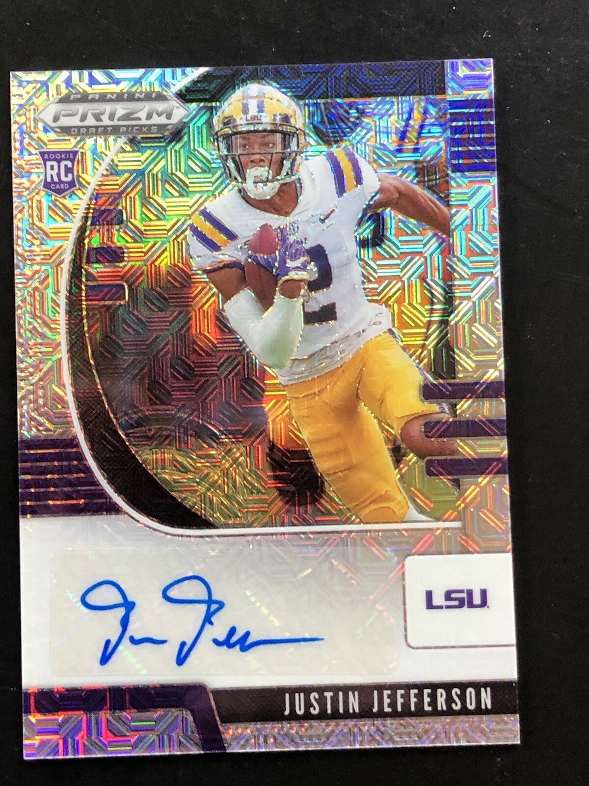 2020 Panini Prizm Draft Picks Rookies Mojo /49 Justin Jefferson Rookie Auto RC